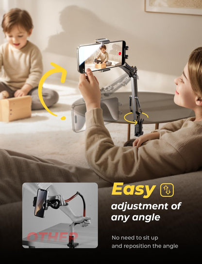 Lumitrex Flexible Gooseneck Phone Holder, 360° Adjustable Hands Free Cell Phone Stand for Bed, Desk, Kitchen & Content Creation