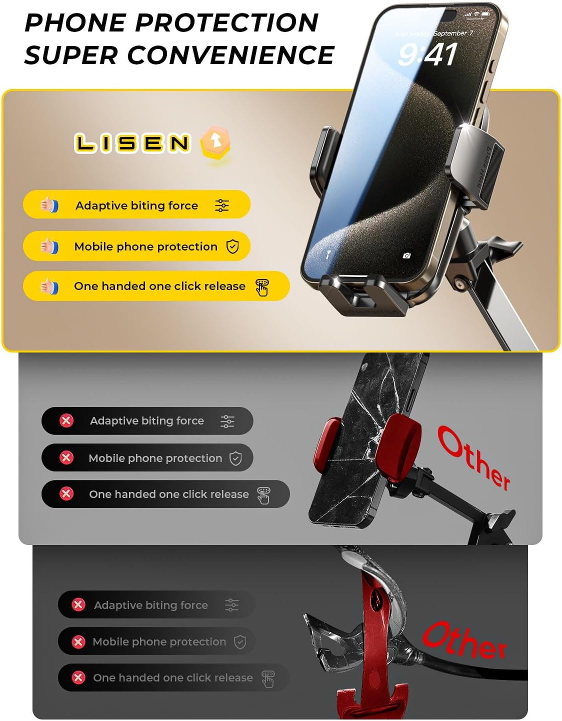 Lumitrex Flexible Gooseneck Phone Holder, 360° Adjustable Hands Free Cell Phone Stand for Bed, Desk, Kitchen & Content Creation